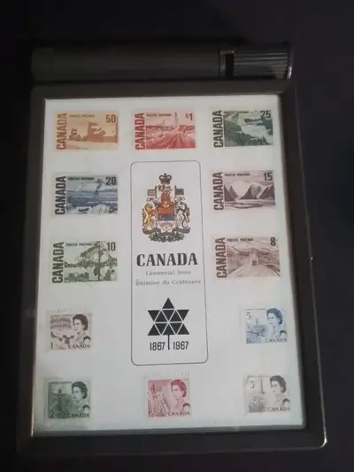 CANADA POST STAMP BOX, Vintage Stamp Box & Water Combo, 1967, View more