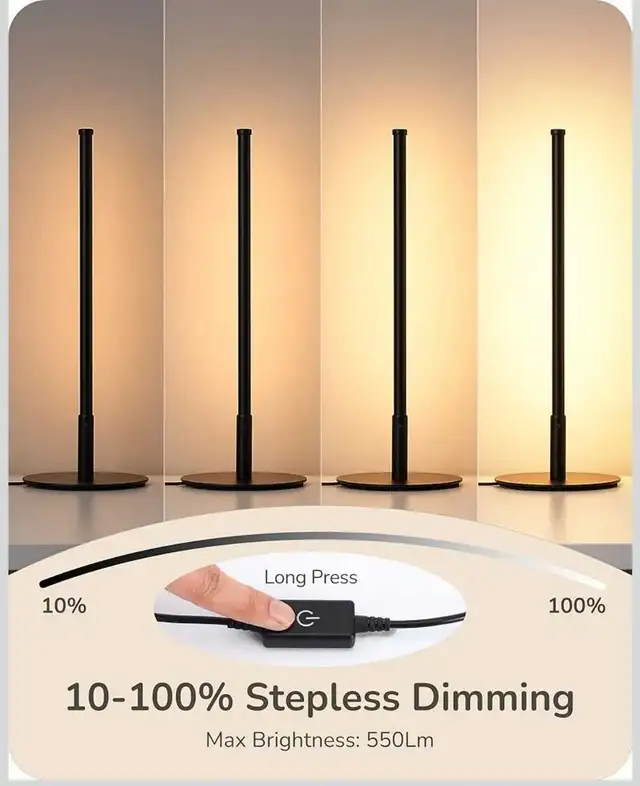 LED Table Lamp Minimalist Bedside Light Black Touch Dimmable in Indoor Lighting & Fans in City of Toronto - Image 4