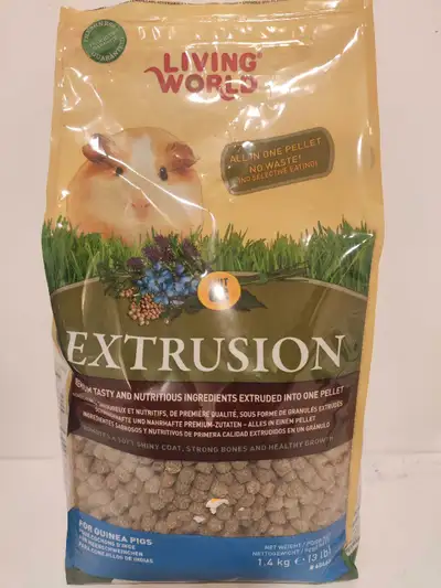 Slightly used but almost full living world guinea pig food pellets with vit C
