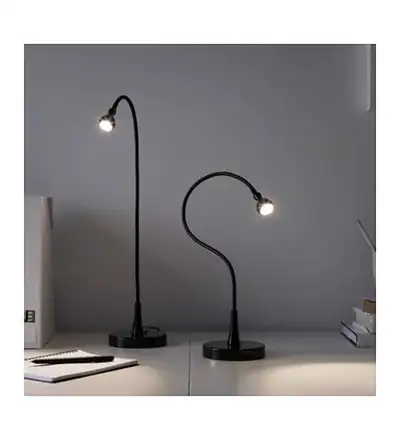 Two Discontinued IKEA JANSJÖ LED Gooseneck Lamps (Pair) - Black, View more