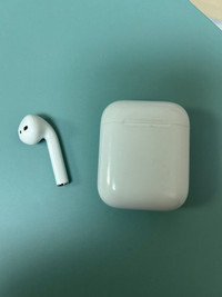 AirPod case and right AirPod 