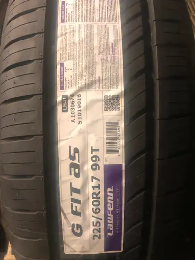 New set of 225 60 17 laufenn g-fit all season tires. Tires are brand new never been mounted or used...