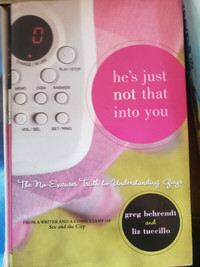 Hard cover book. He's just not that in to you