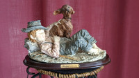 Vintage Misubanti Collection, Boy Figurine Sleeping with His Dog