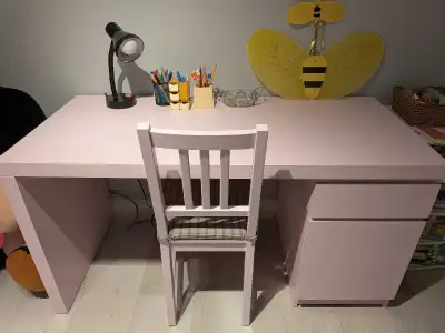 kids pink desk with matching chair , View more