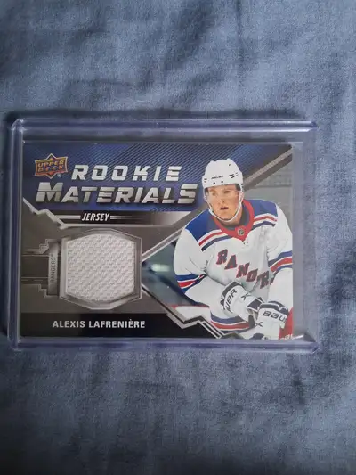 Alexis lafreniere rookie materials jersey card in excellent condition