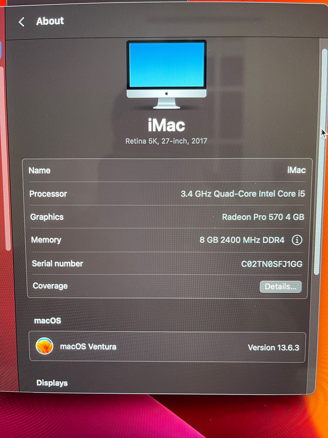 27 inch iMac 5k 1TB  in Desktop Computers in City of Toronto - Image 3