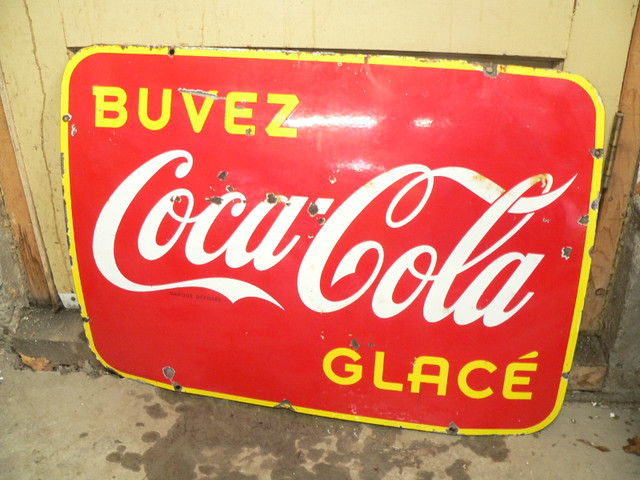 belle enseigne coca cola antique # 11871 dans Art et objets de collection  à Lanaudière - Image 2