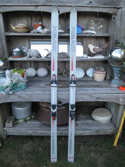 Pair of Vintage Turbo Head 185 6' Skis Made in Austria Need New, View more