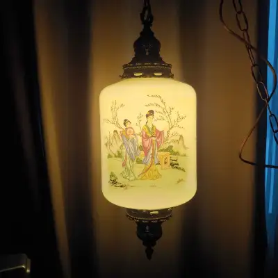 SOLD - PAID - PENDING PICK UP Vintage - Hanging Chinese Lamp - Very Clean / NO Damage Lamp is almost...