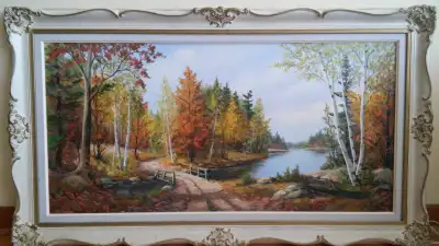 Beautiful landscape oil painting by listed Canadian artist Anna Jalava. It depicts Muskoka landscape...