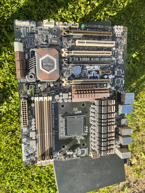 Clear desktop computer case with motherboard System Components