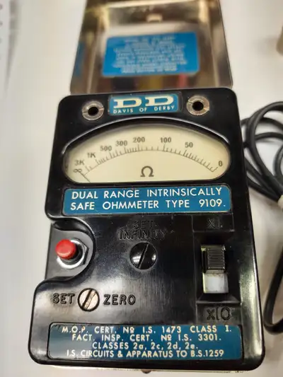 Davis of Darby Intrinsically safe (explosion proof) Ohmmeter Tester Used in mining.