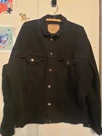Vintage black Levis jean jacket 80s size L 75525 0260