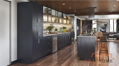 Maple Solid Wood & HDF Kitchen Cabinets, View more