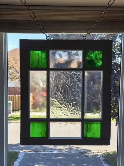 Vintage frame with stained glass, View more