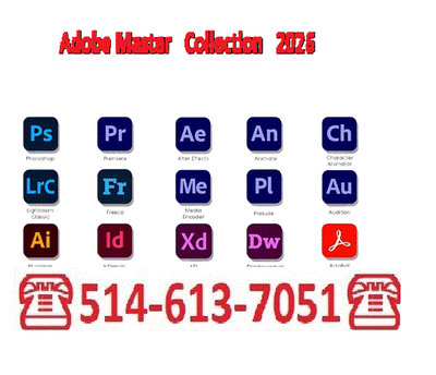 adobe master collection 2026-pc mac (Lifetime) ☎️514-613-7051☎️, View more