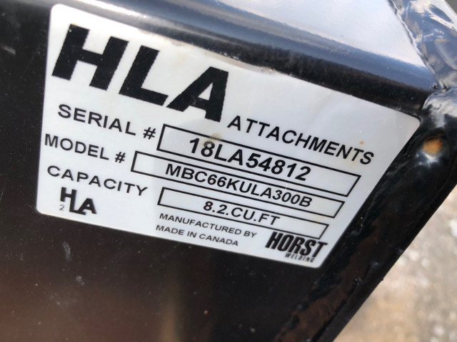 HLA 66" Bucket To Fit Kubota LA300 in Heavy Equipment Parts & Accessories in St. Catharines - Image 3