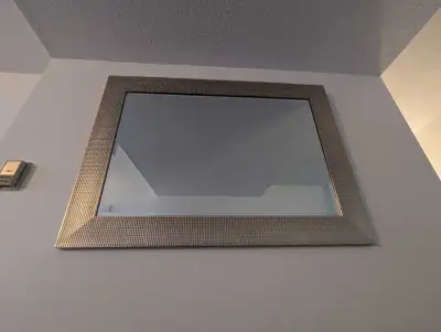 Silver Textured Frame Wall Mirror, View more