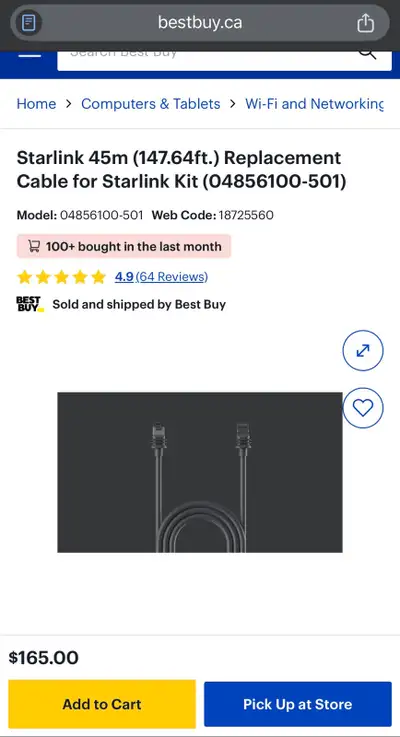 Brand new in box  starlink 45m cable kit grey, View more
