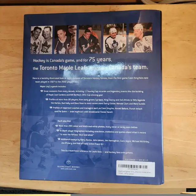 Maple Leafs Legends Hardcover Book  in Non-fiction in Mississauga / Peel Region - Image 3