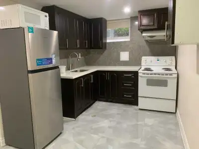 Hi I have basement apartment for rent separate entrance laundry available in apartment close to food...