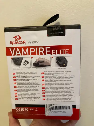 Redragon M686RGB Vampire Elite Gaming Mouse – Wireless/Wired, View more