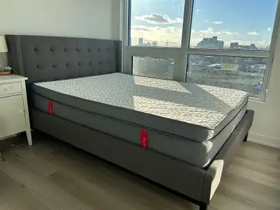 Queen size bed with Structube Clara Mattress (like new). $750, Please contact 416-8565088.