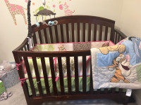 Never used Crib with Mattress, Bedding and bumper set, mobile. 