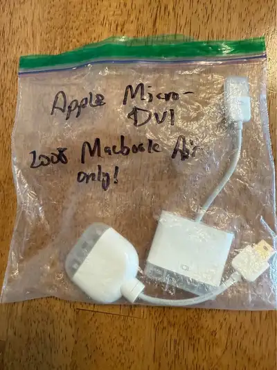 2008 Apple Macbook Air micro-DVI adapters (S-Video and DVI), View more