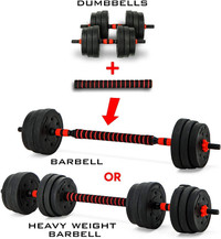 20KG DUMBBELL, BARBELL WEIGHT LIFTING SET ALL IN ONE!
