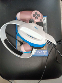 Pink ps4 controller and game and head set 