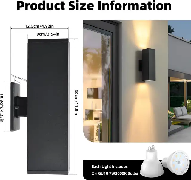 NEW: 2 outdoor LED wall sconces63234629450243123