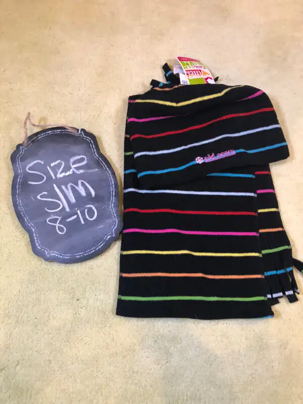 Brand new girls Hat and Scarf Set Black Multicolored - NWT 8/1062863262530947121