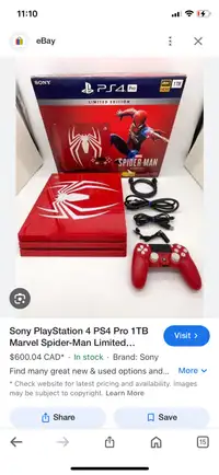Ps4  console spider man  limited edition 