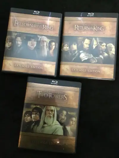 Bluray Lord of the rings return of the king extended The lord of the rings Fellowship of the rings e...