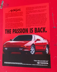 RETRO PRINT AD 1991 TOYOTA MR2 - ANNONCE AUTO RETRO 90S