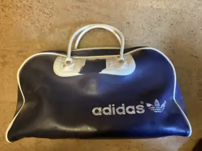Vintage Vinyl Adidas Blue White Carry Sports Bag , View more