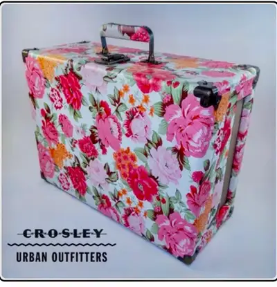 Beautiful Floral Crosley Portable Turntable Record Player!, View more