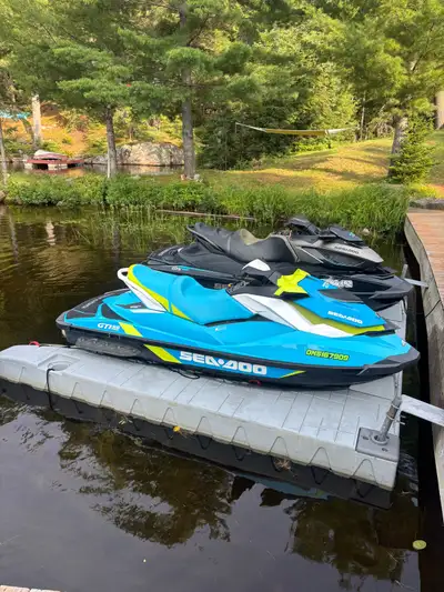 Selling both seadoos with trailer 2016 GTX 155 with 115 hours black New IBR motor with warranty, nev...