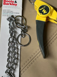  dog nail clippers and chain collar 