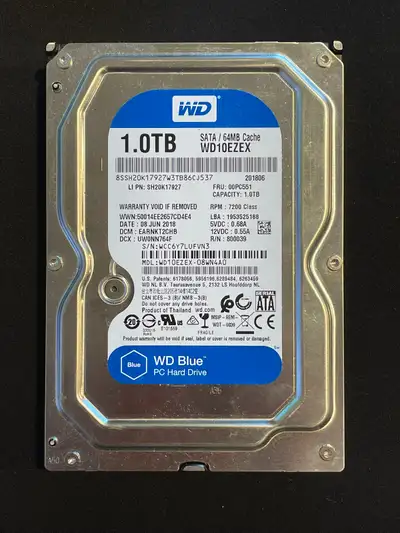 WD Blue 1TB 3.5" SATA Hard Drives, View more