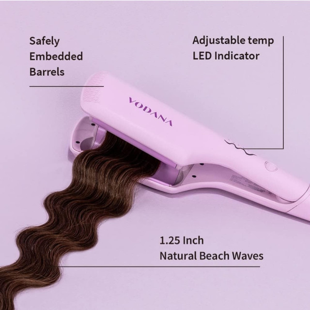 Vodana Triple Flow Wave Iron 32mm Hair Curler 100-240V in General Electronics in Mississauga / Peel Region - Image 2