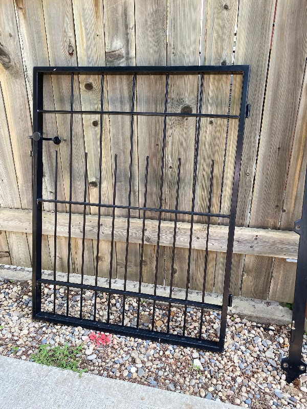 Wrought iron gate black vintage mid century Decks & Fences Edmonton