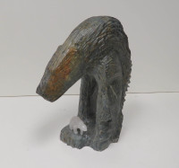 Waiting for Old Man Winter - Original Dene Soapstone Carving