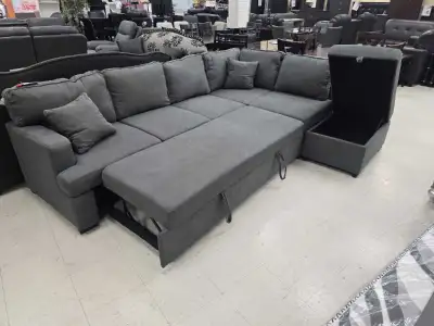 Sofa with pull out bed Grey, View more