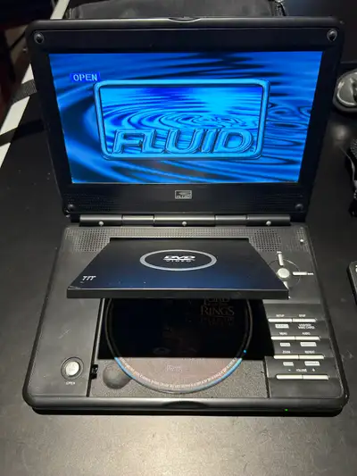 Works great as in pictures Remote Controlled Fluid 1607003 Portable DVD player with 9 Inch Screen, b...