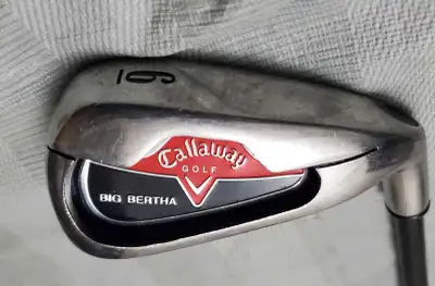 B 8C Here we have a pre owned Callaway X18 big bertha 6 iron graphite shaft regilar flrex. Please se...