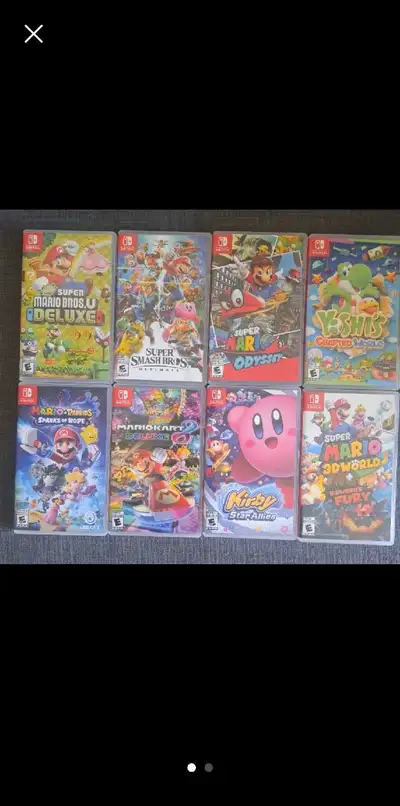 Selling a collection of Nintendo Switch games - $75 each - New Super Mario Bros U Deluxe - $75 - Sup...