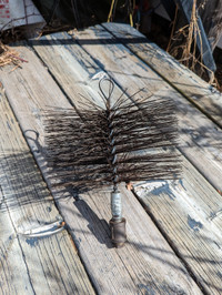 Chimney cleaning brush with poles